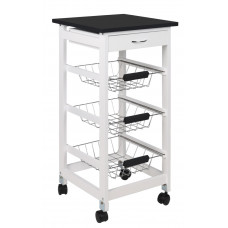 CARRELLO 3 CESTI BIANCO C/TOP NERO (2pz)